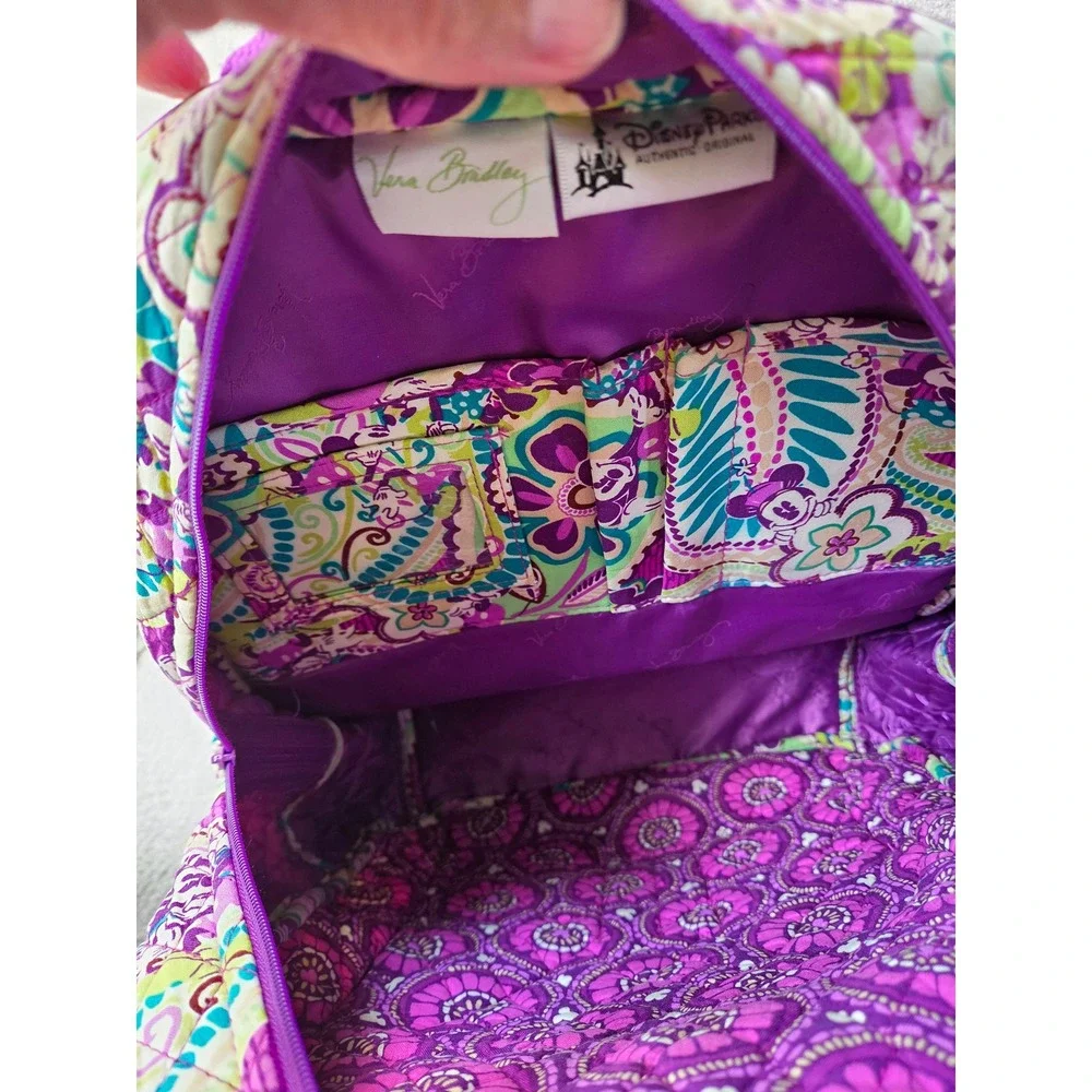 Vera Bradley Disney Parks Mickey Paisley Celebration Quilted Backpack Purple